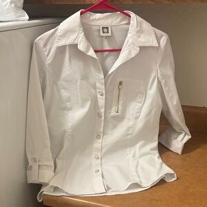 Anne Klein White Button Down Blouse